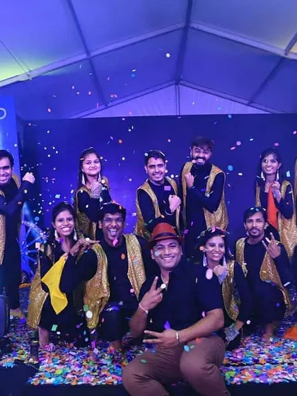 A proud moment with the amazing team from Software AG after their spectacular corporate show performance. We worked together to create something special, and this picture is all about that shared success and team spirit.