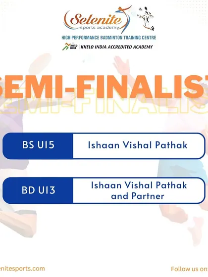 Ishaan Vishal Pathak demonstrated great potential, reaching the semi-finals in both the U-15 Boys Singles and U-13 Boys Doubles at the PSM tournament.