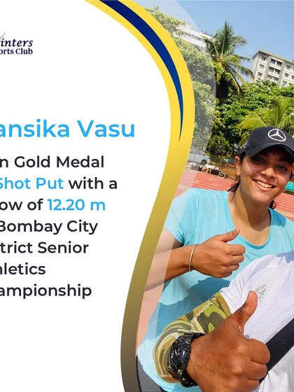 Another competition, another Gold for Hansika Vasu. She dominated the Shot Put event at the Bombay City District Senior Athletics Championship with a throw of 12.20m.