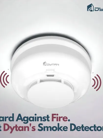 Guard against fire with my smart smoke detector. It provides a loud sound and light alarm and can be integrated with your security system to send alerts directly to your phone.