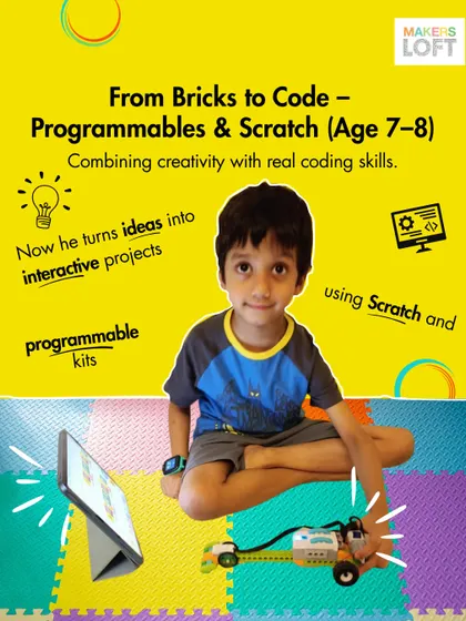 From bricks to code, my program for 7-8 year olds combines creativity with real coding skills. Using Scratch and programmable kits, kids turn their ideas into interactive projects.