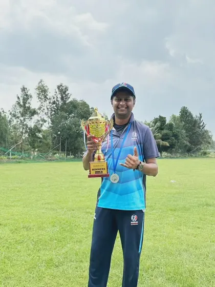 All smiles with the trophy and medal. This player's hard work paid off, and we're proud to celebrate his achievement.