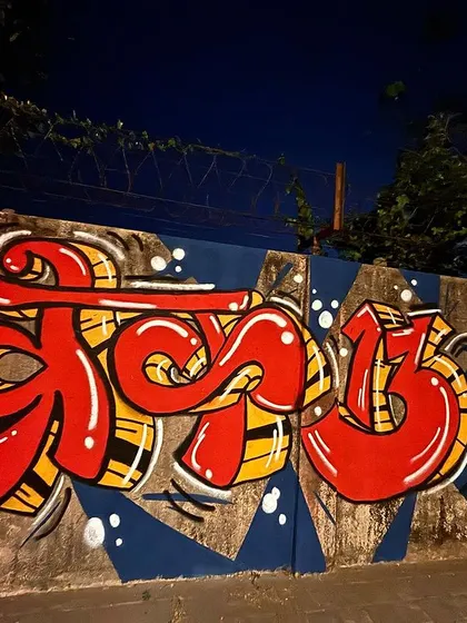 My first major graffiti piece in Bombay, which sparked a revolution on this street and even got a nod from the BMC. This is the power of public art.