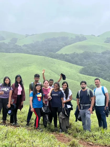 Another happy group on the green hills.