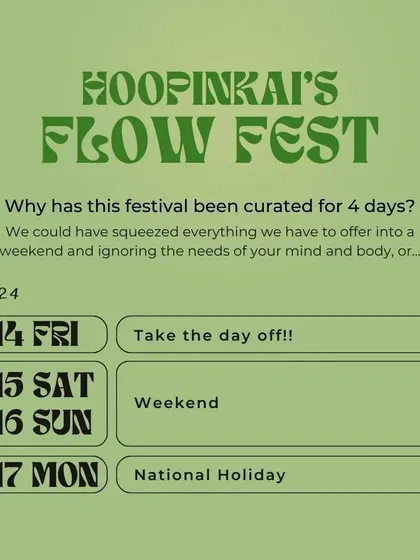 Why is the festival four days long? To allow for a deeper, more natural way of living and integrating the experiences, rather than rushing through a packed weekend.