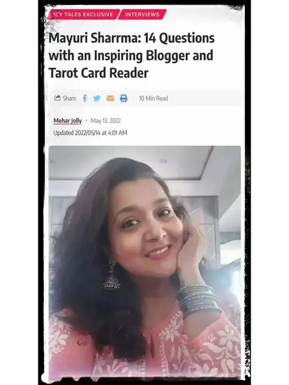 I was featured in an exclusive interview with Icy Tales, an e-magazine. We discussed my journey as both a blogger and a Tarot Card Reader, and it was a great opportunity for self-reflection.