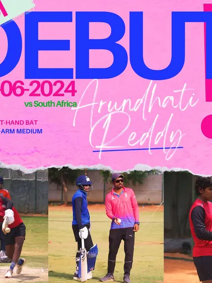 A proud moment for the entire NICE family. Arundhati Reddy making her ODI debut for Team India, becoming the second player from our academy to represent the country.