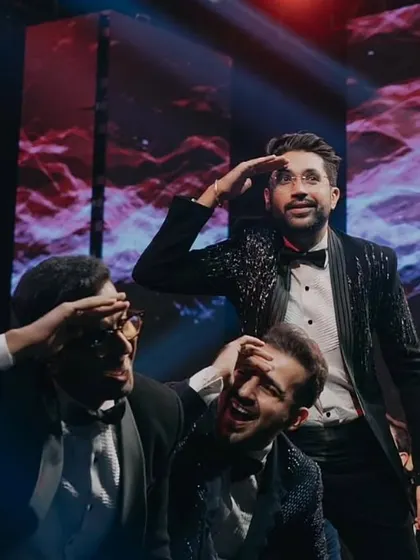 The groom's squad having a blast during their Sangeet performance. We make sure the boys have their moment to shine too.