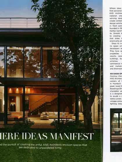 "Where Ideas Manifest." This is the opening page of our feature in Architectural Digest India, showcasing our philosophy of envisioning spaces that are dedicated to unparalleled living.