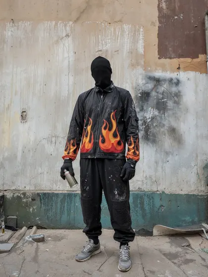The anonymous graffiti artist 'CHINGARI', who creates rebellious art in 'Rocketganj'. Creating characters like this helps to flesh out the social dynamics of my fictional worlds.