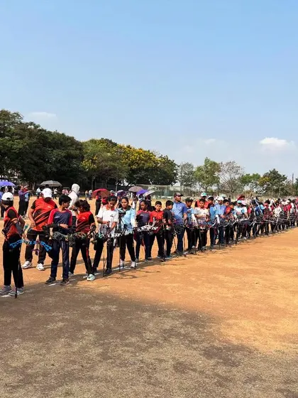 Archers from various academies line up for the 4th Drona Cup, a championship event that brings together talent from across the region.