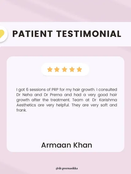 This patient's positive experience with PRP for hair growth is a testament to the effectiveness of evidence-based treatments. My team and I are committed to providing helpful, frank advice and creating a supportive environment throughout your hair restoration journey.