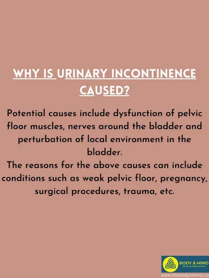 This slide explains the common causes of urinary incontinence. By understanding why it happens, we can better target the treatment to your specific situation, whether it is related to pregnancy or muscle weakness.