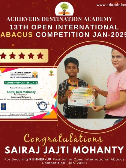 Sairaj from our Katraj, Pune center, celebrates his runner-up position. His dedication and hard work are truly inspiring.