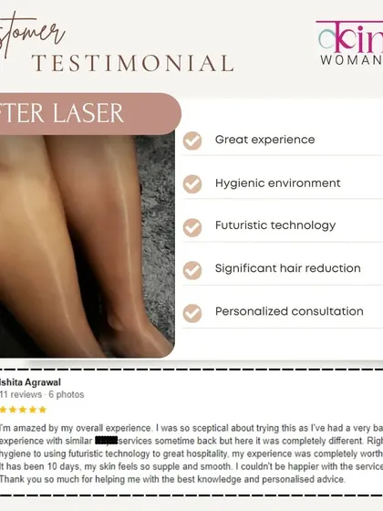 This client was skeptical after a previous bad experience elsewhere but was amazed by her journey with us, from the hygiene and technology to the personalized advice and smooth skin.