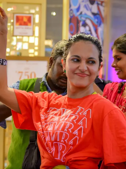 A candid photo from an event, feeling the music and the moment.