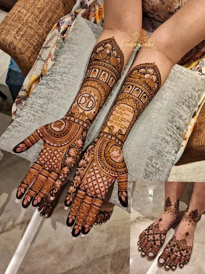 A full set for my NRI bride from the US, including personalized initials and a special verse.