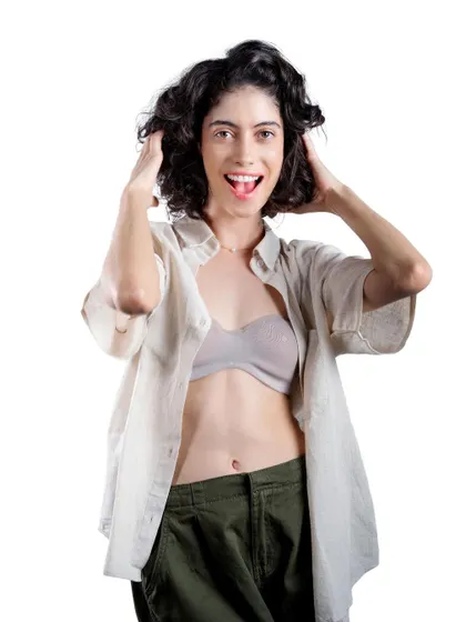A full-body shot of a model conveying a sense of freedom and natural beauty. This type of image helps build a brand's identity beyond just the product, creating an emotional connection with the audience.
