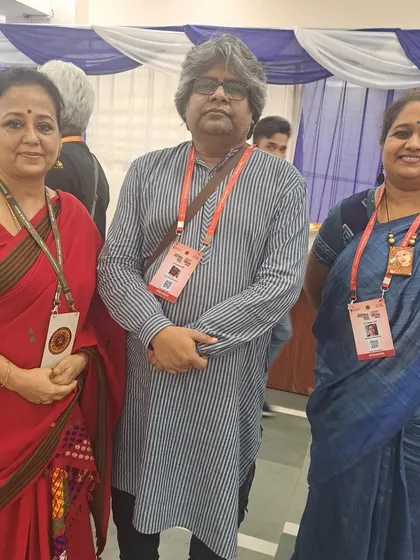 With fellow artists and scholars at the Sangeet Natak Akademi's festival. These events are an influx of creative minds and bodies.