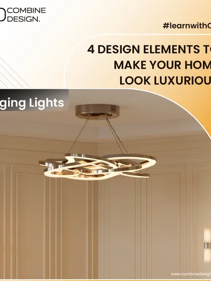 Another graphic from the #learnwithCD series, this one focusing on hanging lights as a way to add a statement piece and create a luxurious feel.