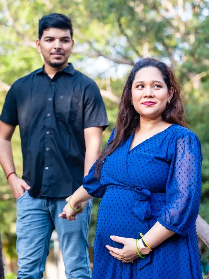 A more formal pose with the couple looking towards the camera. This shot showcases their connection while also providing a classic portrait to cherish.