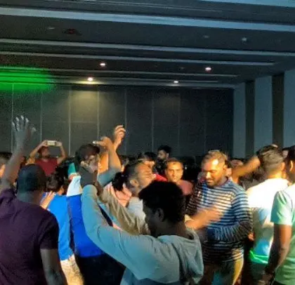 Another angle of the packed dance floor at the Digital Instruments event.