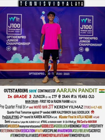 Another update from the ITF Grade 3 in Iran, celebrating a win against a world-ranked player.