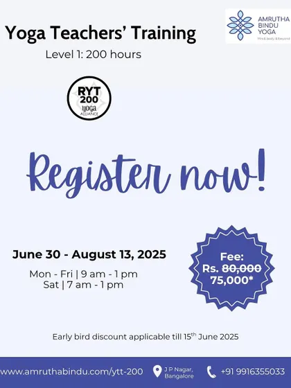 Ready to begin? We offer an early bird discount for our upcoming YTT 200 course. This is your opportunity to join our signature program, build a life around yoga, and embark on a journey that will change your perspective on your body, your mind, and your life.