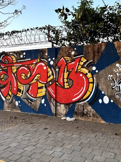 The final piece, standing as a bold statement on a public wall. This is what street art is all about.