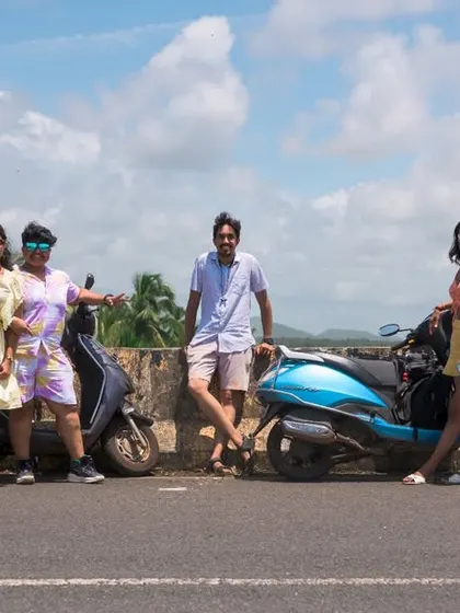 A snapshot of a friends' trip in Goa, complete with scooters and sunshine. I love capturing the dynamic of group travel, creating fun, vibrant photos that document the shared adventure and the memories you make together.