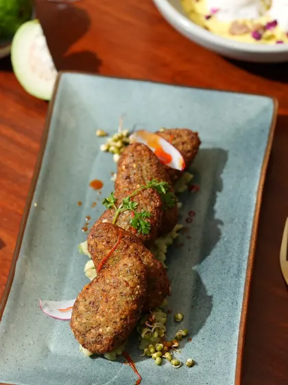 Another look at the lentil sprout cutlets, a perfect snack for a rainy day.