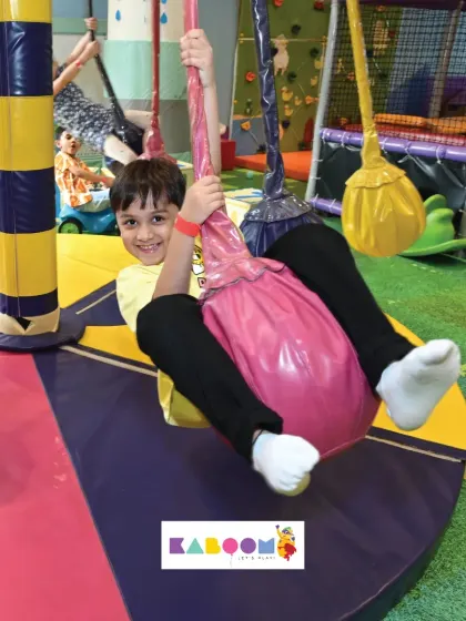 This happy face says it all! Our swings are a popular attraction, providing endless giggles and fun during playtime.