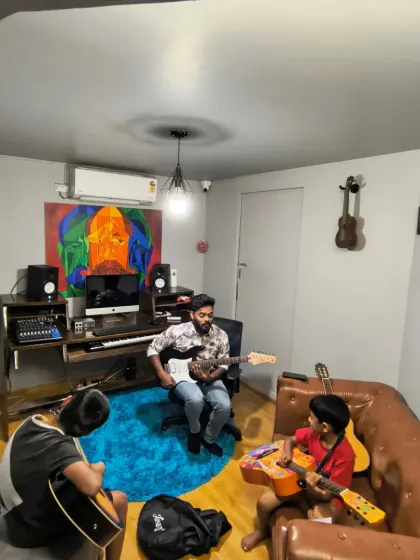 A quiet corner of our studio, perfect for individual practice or a small group lesson. We've created different zones to suit various creative needs.