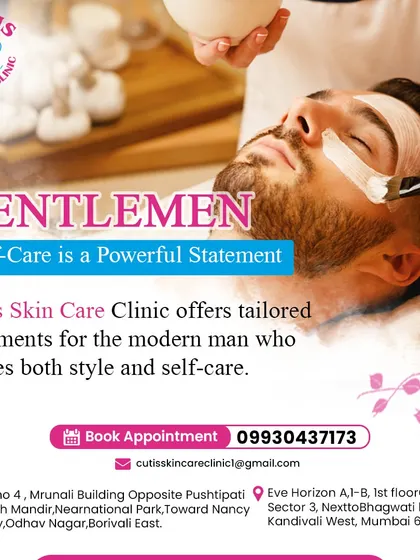 Self-care is a powerful statement for everyone. This image highlights that I offer tailored treatments for the modern man who values both style and the health of his skin.