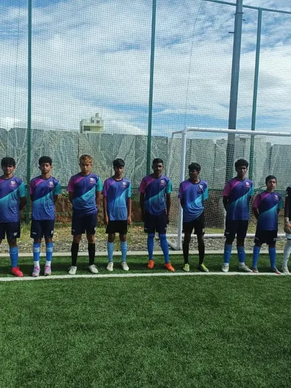 The U17 team lining up for their first match of the season in the WSM League.