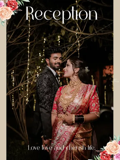Duplicate of image 96, a romantic reception portrait under lights.