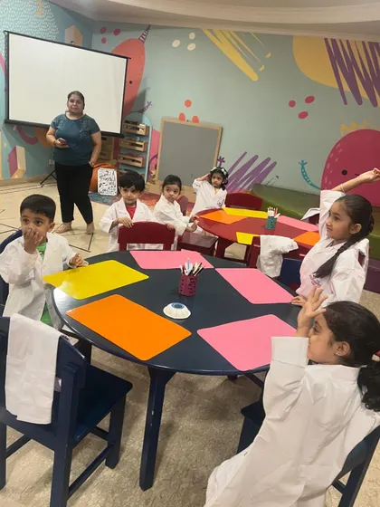 The classroom is buzzing with questions and ideas during a science lesson. I encourage an interactive environment where every child feels comfortable participating.