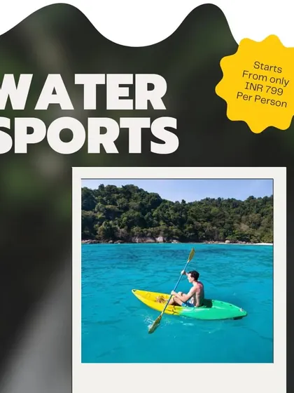 Our water sports are a highlight for many teams. This graphic shows that this fun activity is accessible starting from our basic day-out packages.