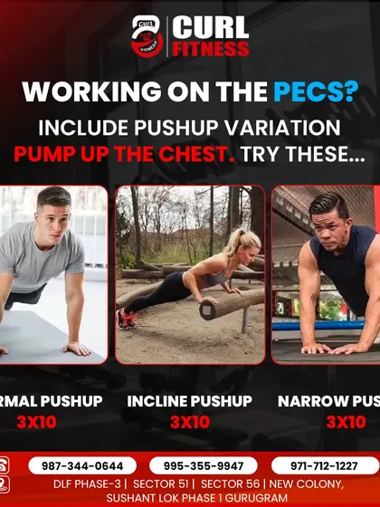 Want to pump up your chest? Try these push-up variations. This guide shows how to perform normal, incline, and narrow push-ups to target different parts of the pectoral muscles.