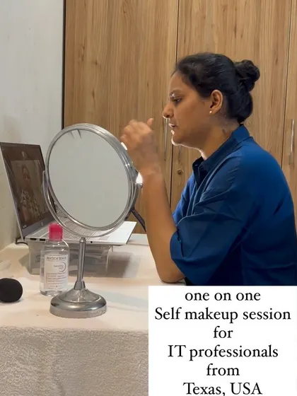 An online self makeup session with an IT professional from Texas, USA. My classes are tailored to help you look your best, whether for a video call or an in-person meeting.