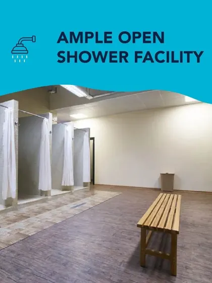 We offer a spacious and clean shower facility, an essential part of a comfortable and hygienic swimming experience.