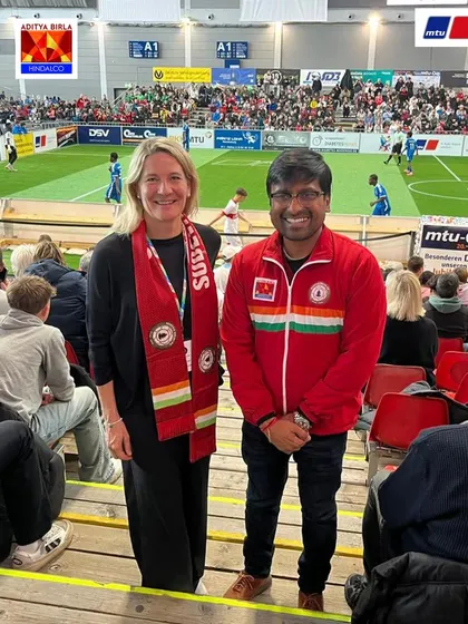 With a representative from one of the participating European clubs. These connections are vital for creating future opportunities for our players.