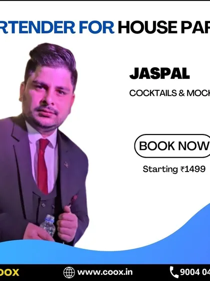 Jaspal is another one of my professional bartenders, ready to elevate your house party. I believe a good bartender is key to a great party, and I provide the best.