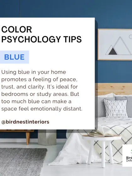 Color Psychology Tip: Blue promotes a feeling of peace and clarity, making it ideal for bedrooms or study areas. We help you choose the right shades to create the perfect mood.