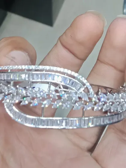 This is the same beautiful American Diamond bracelet as ID 87, shown again for its exquisite design. It's one of my most popular bracelet styles.