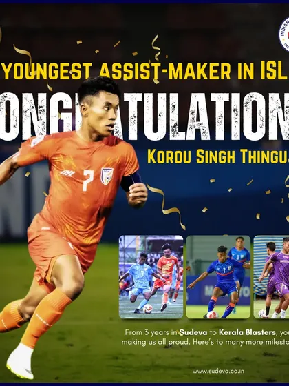 From our academy to the Indian Super League. We are immensely proud of our Sudevan, Korou Singh, who became the youngest assist maker in ISL history. This is the path we create for our players, from grassroots training to a professional football career.