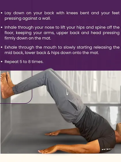 Follow these instructions for the shoulder bridge to ensure you are performing the exercise safely and effectively. Proper technique is crucial for mobilizing the spine and strengthening the supporting muscles.