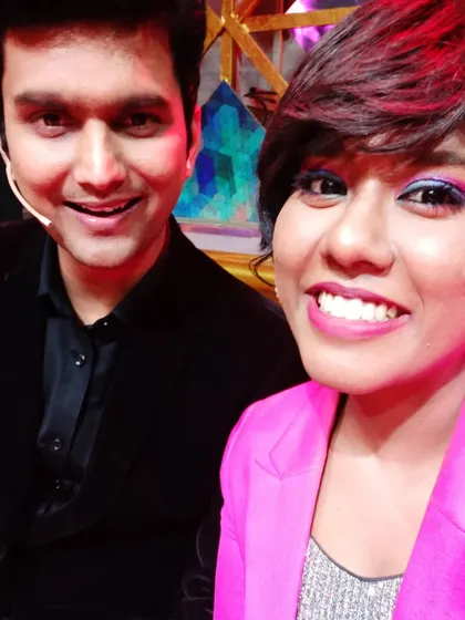 A selfie with a co-star during a shoot. I cherish these moments and the connections I make with other talented performers in the industry.