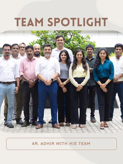 Senior Associate Adhir Mahajan with his team. Adhir brings two decades of expertise to the table, guiding iconic redevelopment projects and fostering strong relationships with clients and consultants.