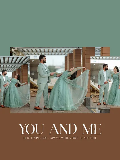 A duplicate of image 7, a modern and stylish collage perfect for an engagement announcement.